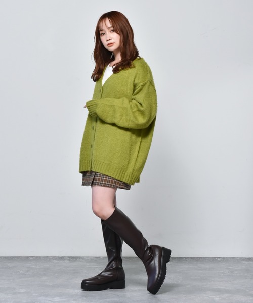 ems excite(エムズエキサイト)の「2WAYモヘアビックカーデ(カーディガン/ボレロ・レディース・パープル/グリーン/ブルー/オレンジ・FREE)」の11枚目の写真