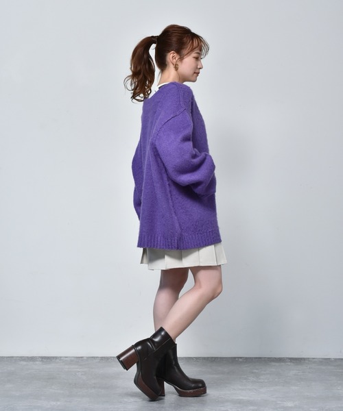 ems excite(エムズエキサイト)の「2WAYモヘアビックカーデ(カーディガン/ボレロ・レディース・パープル/グリーン/ブルー/オレンジ・FREE)」の22枚目の写真