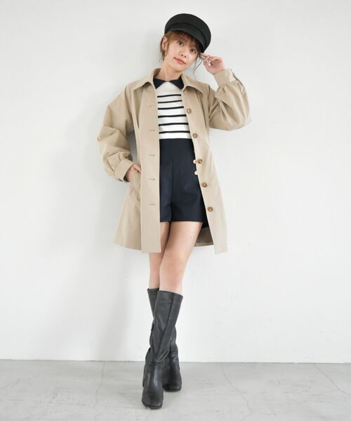 MAJESTIC LEGON(マジェスティックレゴン)の「スタイルアップステンカラーコート(ステンカラーコート・レディース・ブラック/ベージュ/アイボリー/ピンク・SMALL/MEDIUM)」の11枚目の写真