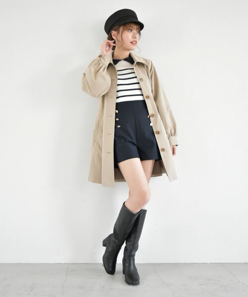 MAJESTIC LEGON(マジェスティックレゴン)の「スタイルアップステンカラーコート(ステンカラーコート・レディース・ブラック/ベージュ/アイボリー/ピンク・SMALL/MEDIUM)」の7枚目の写真