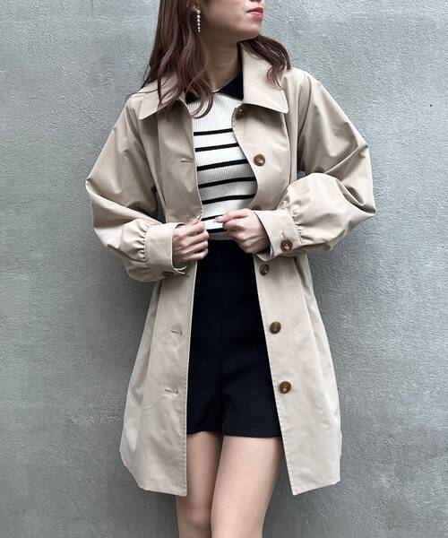 MAJESTIC LEGON(マジェスティックレゴン)の「スタイルアップステンカラーコート(ステンカラーコート・レディース・ブラック/ベージュ/アイボリー/ピンク・SMALL/MEDIUM)」の19枚目の写真