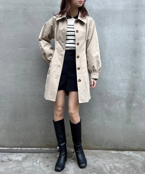 MAJESTIC LEGON(マジェスティックレゴン)の「スタイルアップステンカラーコート(ステンカラーコート・レディース・ブラック/ベージュ/アイボリー/ピンク・SMALL/MEDIUM)」の17枚目の写真