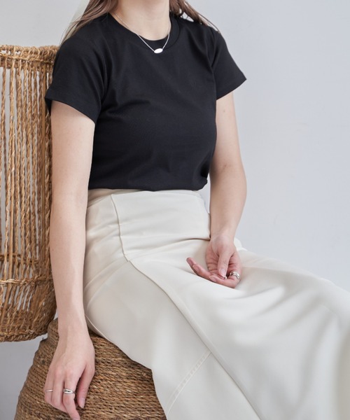 VANNIE U（ヴァニーユー）の「オーバルロゴTシャツ（Tシャツ/カットソー・レディース・ホワイト/ブラック/ライトピンク/ピンク/ネイビー/イエロー・FREE）」の21枚目の写真