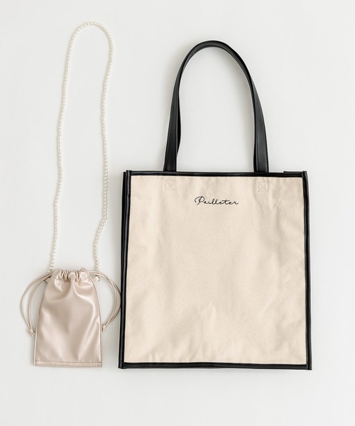 OLIVE des OLIVE（オリーブデオリーブ）の「スマホショルダー付きトート（トートバッグ・レディース・ベージュ/オフホワイト/ピンク・FREE）」の2枚目の写真