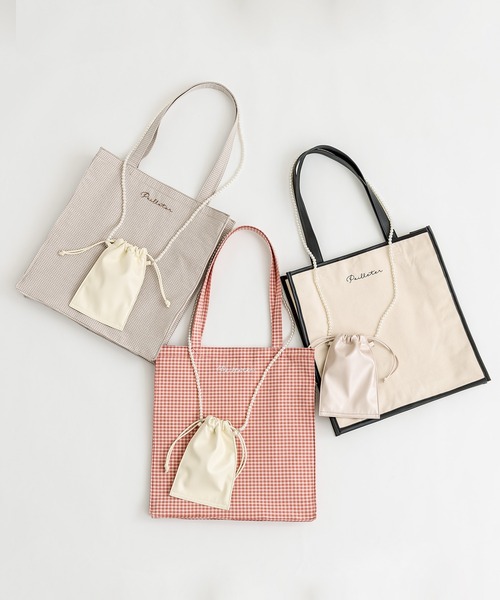 OLIVE des OLIVE（オリーブデオリーブ）の「スマホショルダー付きトート（トートバッグ・レディース・ベージュ/オフホワイト/ピンク・FREE）」の4枚目の写真