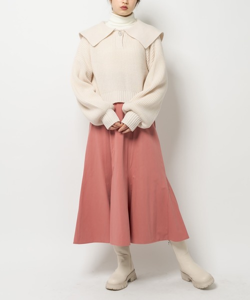 OLIVE des OLIVE（オリーブデオリーブ）の「セーラーカラーニット（ニット/セーター・レディース・ネイビー/オフホワイト/サックスブルー/アイボリー・FREE）」の7枚目の写真