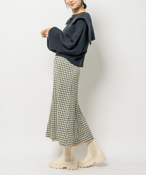 OLIVE des OLIVE（オリーブデオリーブ）の「セーラーカラーニット（ニット/セーター・レディース・ネイビー/オフホワイト/サックスブルー/アイボリー・FREE）」の9枚目の写真