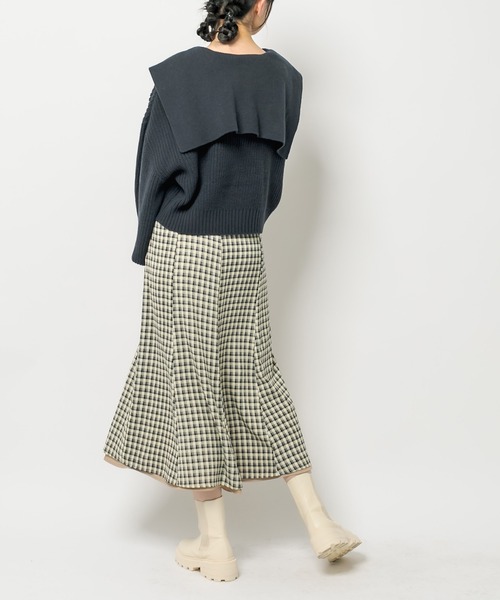 OLIVE des OLIVE（オリーブデオリーブ）の「セーラーカラーニット（ニット/セーター・レディース・ネイビー/オフホワイト/サックスブルー/アイボリー・FREE）」の10枚目の写真