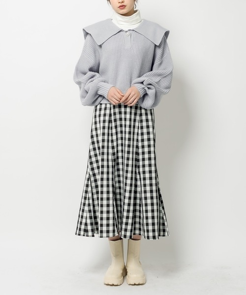 OLIVE des OLIVE（オリーブデオリーブ）の「セーラーカラーニット（ニット/セーター・レディース・ネイビー/オフホワイト/サックスブルー/アイボリー・FREE）」の15枚目の写真