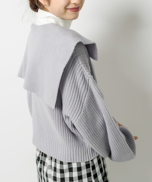 OLIVE des OLIVE（オリーブデオリーブ）の「セーラーカラーニット（ニット/セーター・レディース・ネイビー/オフホワイト/サックスブルー/アイボリー・FREE）」の19枚目の写真