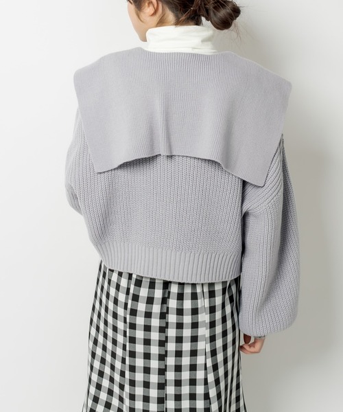 OLIVE des OLIVE（オリーブデオリーブ）の「セーラーカラーニット（ニット/セーター・レディース・ネイビー/オフホワイト/サックスブルー/アイボリー・FREE）」の20枚目の写真