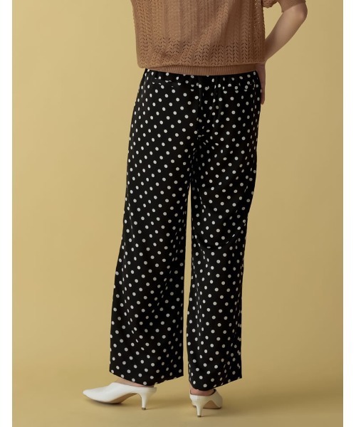 Re:EDIT(リエディ)の「ドット柄ストレートパンツ(その他パンツ・レディース・ブラック/ホワイト・LARGE/MEDIUM/SHORT)」の4枚目の写真
