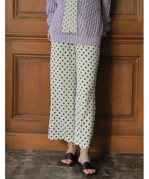 Re:EDIT(リエディ)の「ドット柄ストレートパンツ(その他パンツ・レディース・ブラック/ホワイト・LARGE/MEDIUM/SHORT)」の7枚目の写真