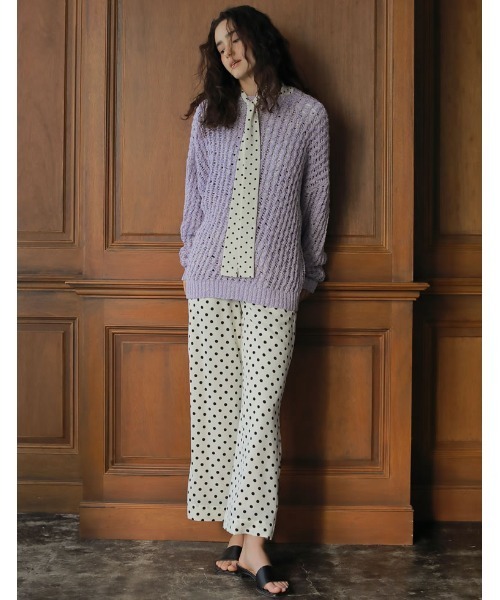 Re:EDIT(リエディ)の「ドット柄ストレートパンツ(その他パンツ・レディース・ブラック/ホワイト・LARGE/MEDIUM/SHORT)」の9枚目の写真