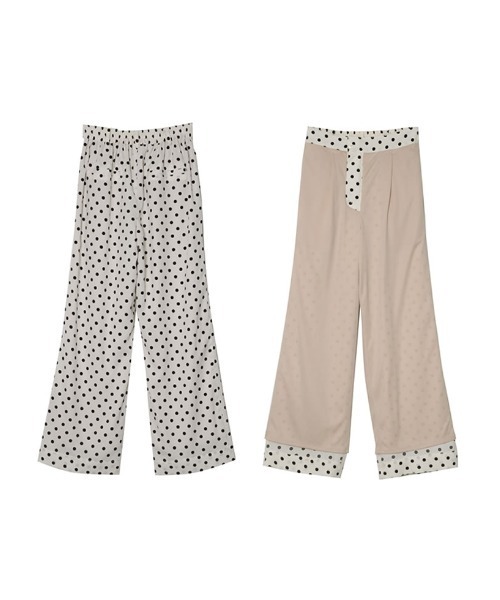 Re:EDIT(リエディ)の「ドット柄ストレートパンツ(その他パンツ・レディース・ブラック/ホワイト・LARGE/MEDIUM/SHORT)」の14枚目の写真