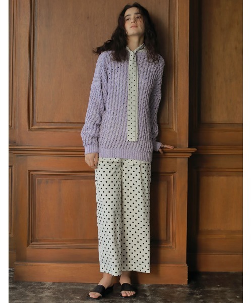 Re:EDIT(リエディ)の「ドット柄ストレートパンツ(その他パンツ・レディース・ブラック/ホワイト・LARGE/MEDIUM/SHORT)」の8枚目の写真