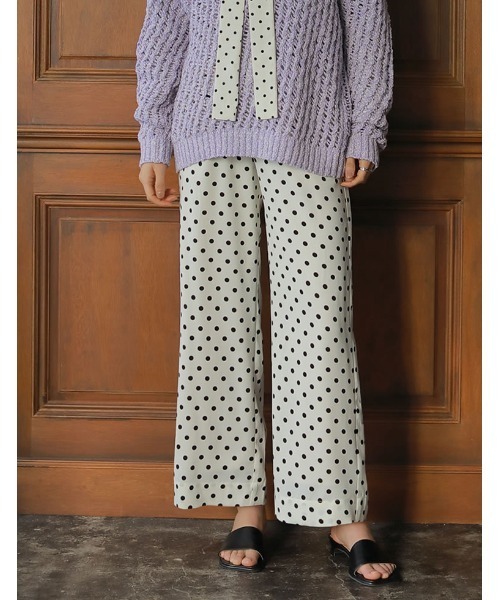 Re:EDIT(リエディ)の「ドット柄ストレートパンツ(その他パンツ・レディース・ブラック/ホワイト・LARGE/MEDIUM/SHORT)」の20枚目の写真