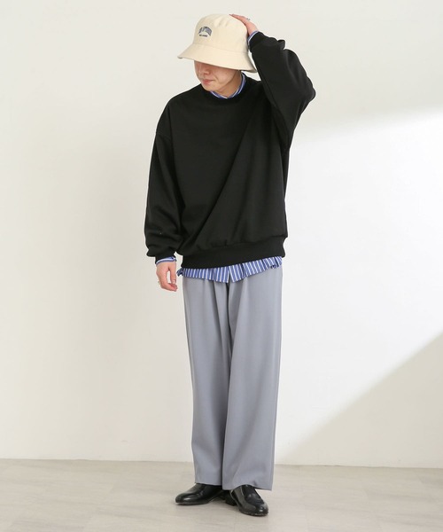 SENSE OF PLACE by URBAN RESEARCH(センスオブプレイスバイアーバンリサーチ)の「『セットアップ対応』ダブルタックワイドスラックス(スラックス・メンズ・チャコールグレー/ライトブルー/ブラック/ネイビー/ブルー/ライトベージュ/ライトカーキ・SMALL/MEDIUM/LARGE)」の20枚目の写真