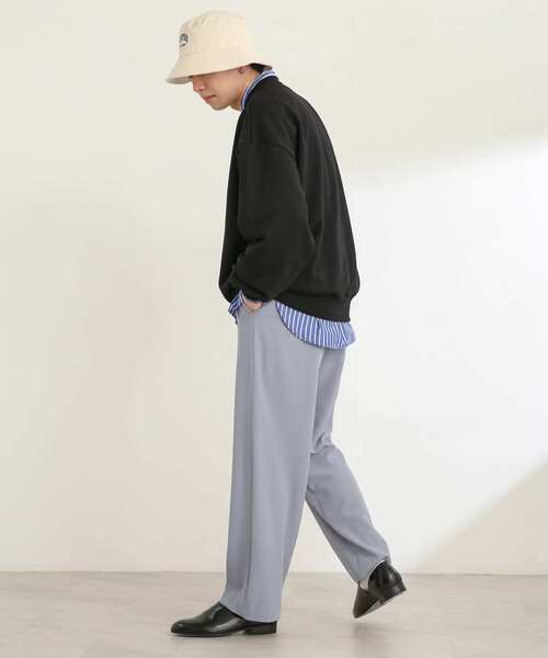 SENSE OF PLACE by URBAN RESEARCH(センスオブプレイスバイアーバンリサーチ)の「『セットアップ対応』ダブルタックワイドスラックス(スラックス・メンズ・チャコールグレー/ライトブルー/ブラック/ネイビー/ブルー/ライトベージュ/ライトカーキ・SMALL/MEDIUM/LARGE)」の21枚目の写真