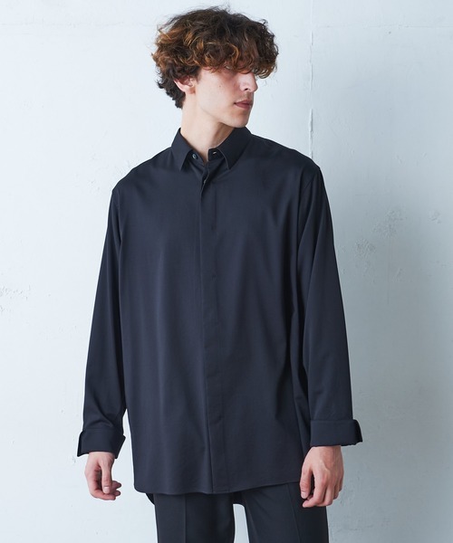 バンブーレーヨンサテンダブルカフスシャツ シャツ ブラウス Lui S ルイス のファッション通販 Zozotown