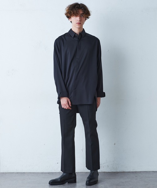 Lui's（ルイス）の「バンブーレーヨンサテンダブルカフスシャツ（シャツ/ブラウス・メンズ・ブラック/ホワイト・SMALL/MEDIUM）」の17枚目の写真