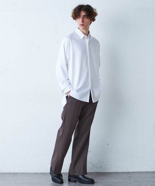 Lui's（ルイス）の「バンブーレーヨンサテンダブルカフスシャツ（シャツ/ブラウス・メンズ・ブラック/ホワイト・SMALL/MEDIUM）」の14枚目の写真