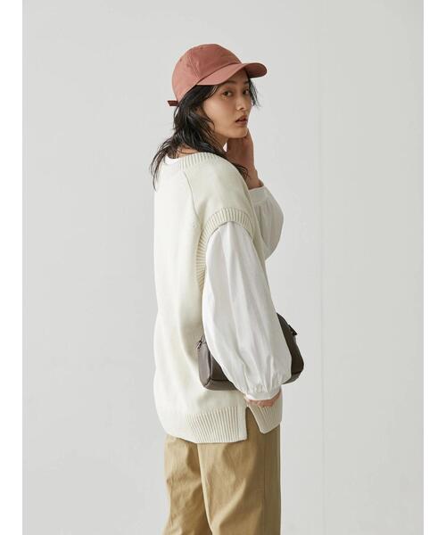 AMERICAN HOLIC(アメリカンホリック)の「SETVネックニットベスト+カットプルオーバー(ニット/セーター・レディース・チャコールグレー/ブラック/アイボリー・M/L)」の19枚目の写真