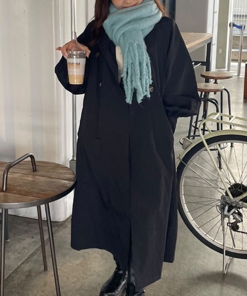 andme（アンドミー）の「ナイロンオーバーサイズトレンチコート（トレンチコート・レディース・ブラック/アイボリー/ベージュ/ライトカーキ・M）」の19枚目の写真