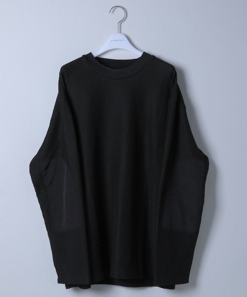 NUMERALS（ヌメラルズ）の「[NUMERALS]ニットライクワッフルTシャツ（Tシャツ/カットソー・メンズ・ホワイト/ブラック/ライトベージュ・MEDIUM/LARGE）」の2枚目の写真