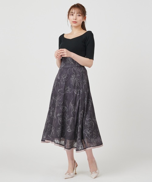 ROYAL PARTY（ロイヤルパーティー）の「【洗えるニット】オープンネック半袖ニットトップス（ニット/セーター・レディース・ブラック/ベージュ/オフホワイト/ピンク/マルチ・FREE）」の14枚目の写真