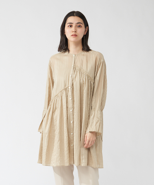 qualite（カリテ）の「アシメギャザーブラウス（シャツ/ブラウス・レディース・ベージュ/オフホワイト・フリー）」の14枚目の写真