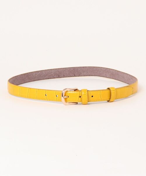 lala Born（ララボーン）の「牛革型押しレザーベルト（ベルト・レディース・ブラック/ブラウン/イエロー・FREE）」の3枚目の写真