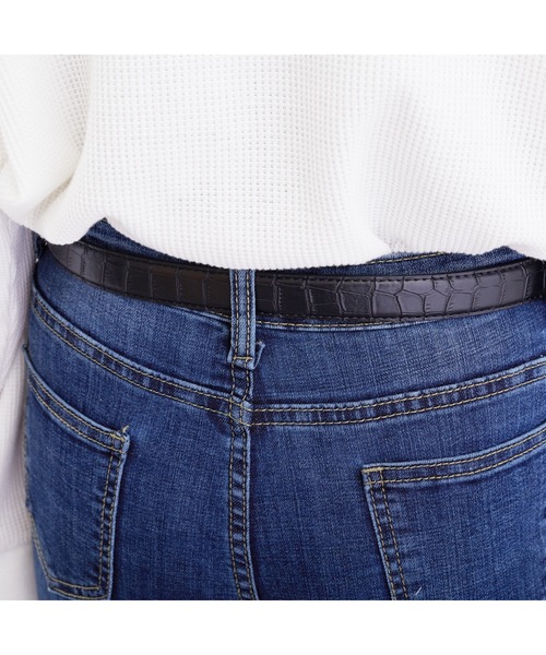 lala Born（ララボーン）の「牛革型押しレザーベルト（ベルト・レディース・ブラック/ブラウン/イエロー・FREE）」の9枚目の写真