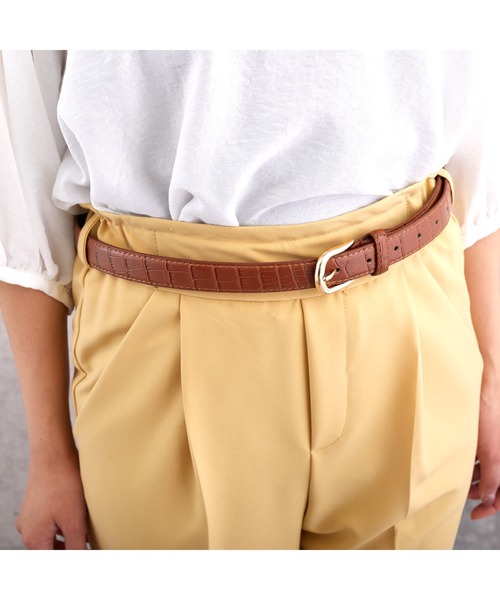 lala Born（ララボーン）の「牛革型押しレザーベルト（ベルト・レディース・ブラック/ブラウン/イエロー・FREE）」の11枚目の写真