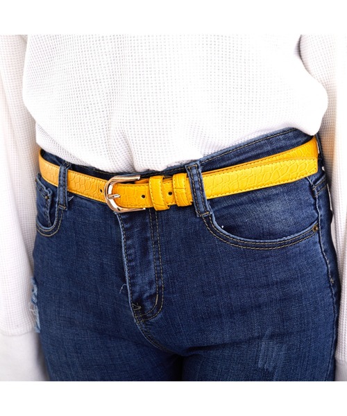 lala Born（ララボーン）の「牛革型押しレザーベルト（ベルト・レディース・ブラック/ブラウン/イエロー・FREE）」の14枚目の写真