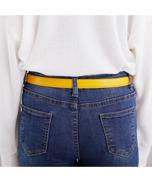 lala Born（ララボーン）の「牛革型押しレザーベルト（ベルト・レディース・ブラック/ブラウン/イエロー・FREE）」の15枚目の写真