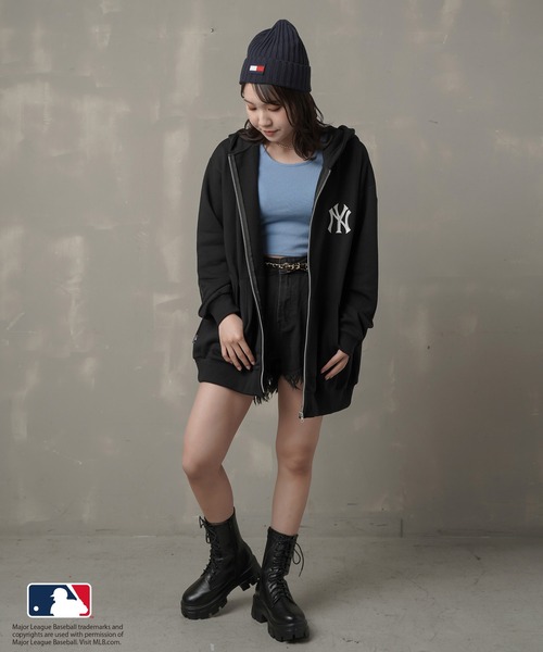 MLB(メジャーリーグベースボール)の「【MLB/メジャーリーグベースボール】セットアップ対応商品 ジップパーカー(パーカー・レディース・ブラック/オートミール/ダークグリーン・ONESIZE)」の21枚目の写真