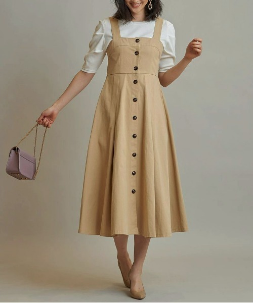 &. NOSTALGIA（アンドドットノスタルジア）の「デニムジャンバースカート（ジャンパースカート・レディース・ベージュ/インディゴブルー・FREE）」の13枚目の写真