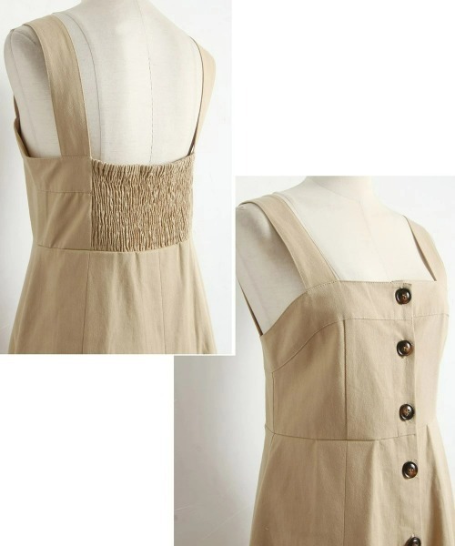 &. NOSTALGIA（アンドドットノスタルジア）の「デニムジャンバースカート（ジャンパースカート・レディース・ベージュ/インディゴブルー・FREE）」の6枚目の写真