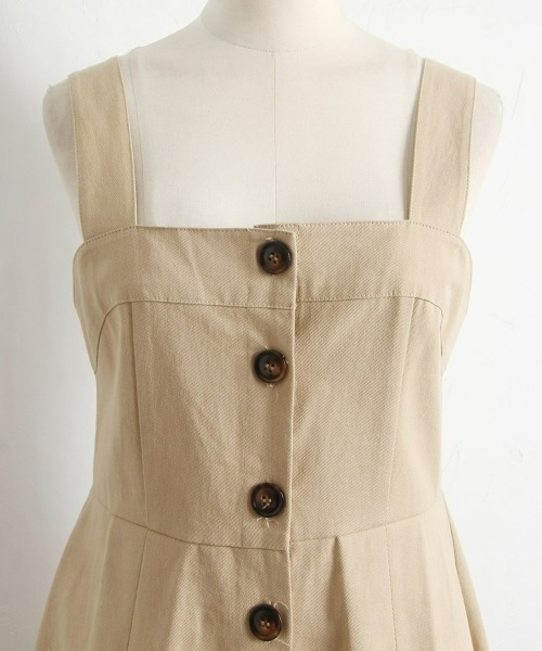 &. NOSTALGIA（アンドドットノスタルジア）の「デニムジャンバースカート（ジャンパースカート・レディース・ベージュ/インディゴブルー・FREE）」の8枚目の写真