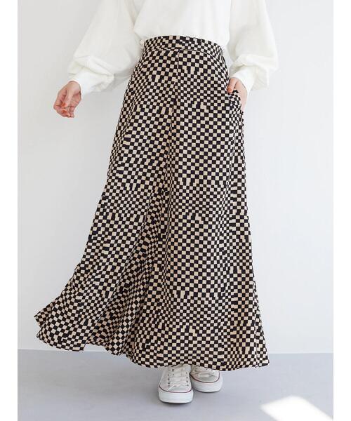 Green　Parks（グリーンパークス）の「・SUGAR SPOON チェッカーptマーメイドスカート（スカート・レディース・オフホワイト/ベージュ/ブルー・FREE）」の21枚目の写真