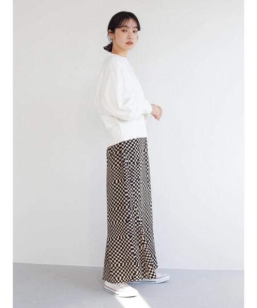 Green　Parks（グリーンパークス）の「・SUGAR SPOON チェッカーptマーメイドスカート（スカート・レディース・オフホワイト/ベージュ/ブルー・FREE）」の8枚目の写真