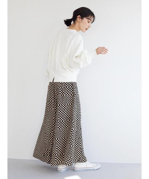 Green　Parks（グリーンパークス）の「・SUGAR SPOON チェッカーptマーメイドスカート（スカート・レディース・オフホワイト/ベージュ/ブルー・FREE）」の18枚目の写真