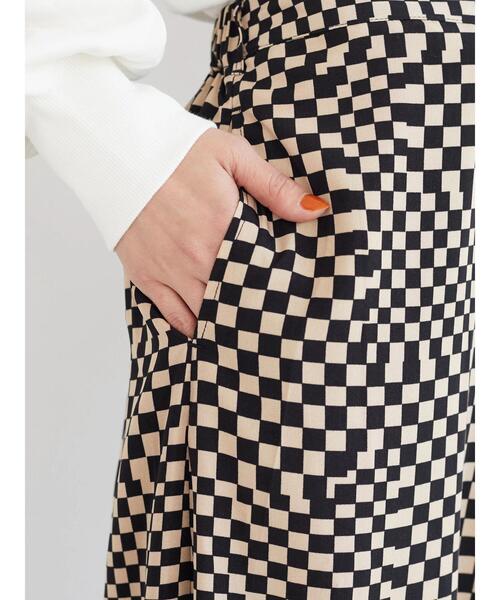 Green　Parks（グリーンパークス）の「・SUGAR SPOON チェッカーptマーメイドスカート（スカート・レディース・オフホワイト/ベージュ/ブルー・FREE）」の6枚目の写真