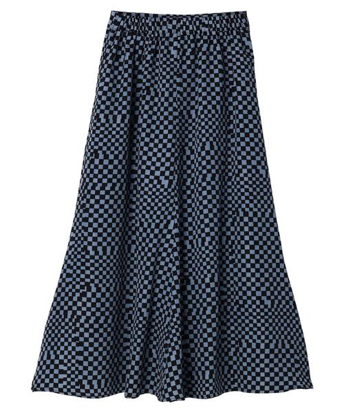 Green　Parks（グリーンパークス）の「・SUGAR SPOON チェッカーptマーメイドスカート（スカート・レディース・オフホワイト/ベージュ/ブルー・FREE）」の16枚目の写真