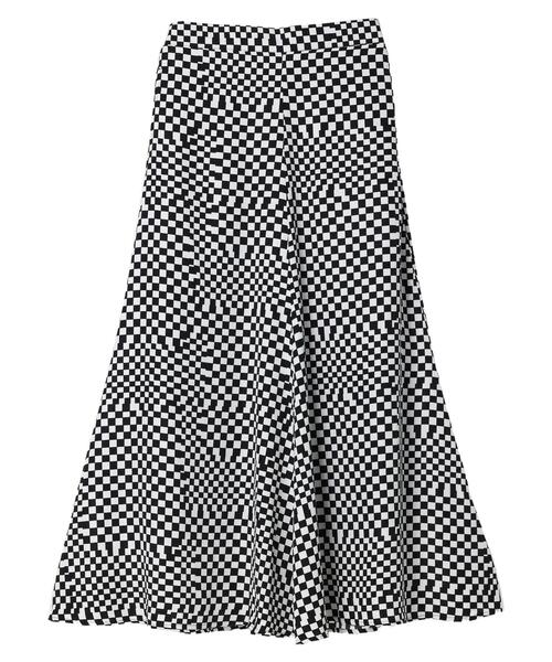 Green　Parks（グリーンパークス）の「・SUGAR SPOON チェッカーptマーメイドスカート（スカート・レディース・オフホワイト/ベージュ/ブルー・FREE）」の11枚目の写真