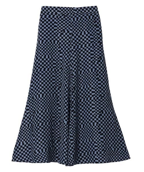 Green　Parks（グリーンパークス）の「・SUGAR SPOON チェッカーptマーメイドスカート（スカート・レディース・オフホワイト/ベージュ/ブルー・FREE）」の17枚目の写真