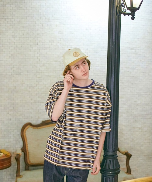 EMMA CLOTHES(エマクローズ)の「オーバーサイズ オリジナルマルチボーダー ワイドS/Sカットソー EMMA CLOTHES(Tシャツ/カットソー・メンズ・ホワイト/ブラック/ブルー/グリーン系/ブルー系/グリーン系2/レッド系/ホワイト系・M/L)」の14枚目の写真