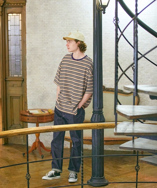 EMMA CLOTHES(エマクローズ)の「オーバーサイズ オリジナルマルチボーダー ワイドS/Sカットソー EMMA CLOTHES(Tシャツ/カットソー・メンズ・ホワイト/ブラック/ブルー/グリーン系/ブルー系/グリーン系2/レッド系/ホワイト系・M/L)」の15枚目の写真