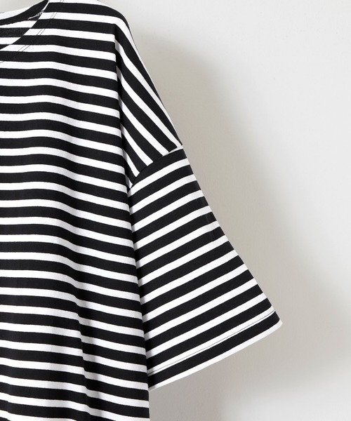EMMA CLOTHES(エマクローズ)の「オーバーサイズ オリジナルマルチボーダー ワイドS/Sカットソー EMMA CLOTHES(Tシャツ/カットソー・メンズ・ホワイト/ブラック/ブルー/グリーン系/ブルー系/グリーン系2/レッド系/ホワイト系・M/L)」の22枚目の写真